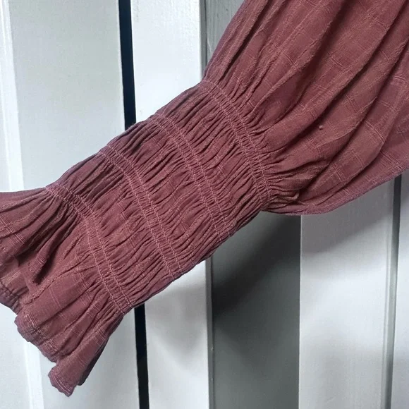 Dark Rose Tiered Ruffled Long Sleeve Sundress - Picture 6 of 8